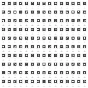 150 map icons (square)  Stock Illustration