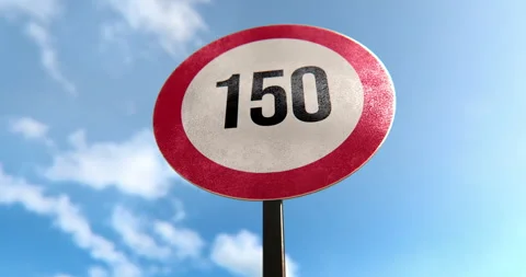 150 Max Speed Limit Sign Stock Footage 251108811