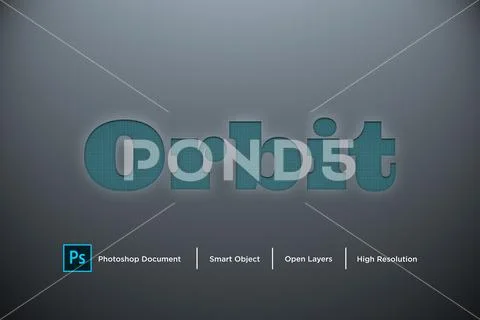 150 orbit text effect Design Photoshop Layer Style PSD Template