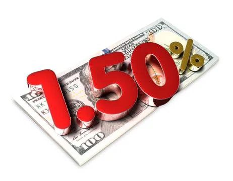 1.50 Percent 3D .(with Clipping Path). Stock Illustration