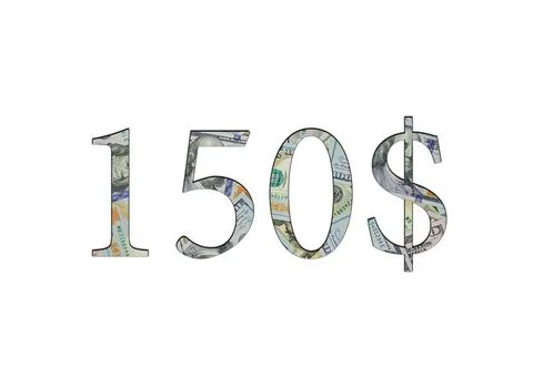 $ 150. Us dollar banknotes. The texture of the money. Isolated on white backg Stock Photos