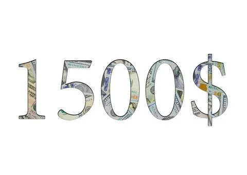 $ 1500. Us dollar banknotes. The texture of the money. Isolated on white back Stock Photos