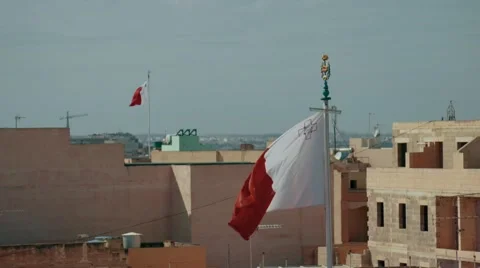 150fps - Maltese Flags Stock Footage 48940381