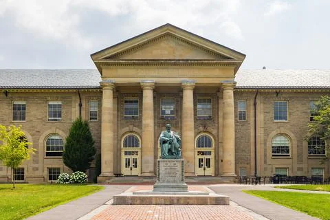 Sunny exterior view of Goldwin Smith Hall of Cornell University at Ithaca, New York xkwx 2021, Cornell University, Goldwin Smith Hall, Ithaca, architecture, building, campus, city, downtown, education, exterior, historical, landmark, new york, no people, outdoor, travel, united states, urban