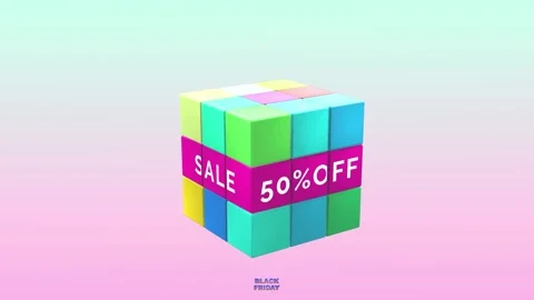 158 Animation Text Lighting Cube Colorful Effect Black Friday Stock-Footage 140651980