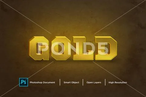 158 gold text effect Design Photoshop Layer Style PSD Template
