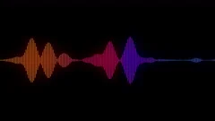 Audio waveform equalizer loop animation. Music or sound level spectrum bar