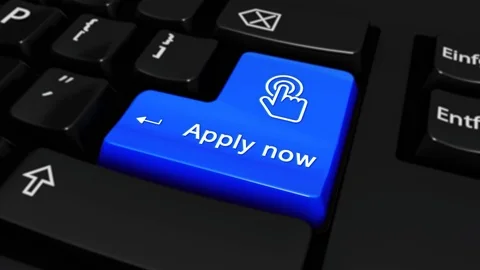 159. Apply Now Round Motion On Computer Keyboard Button. Stock Footage 95263347