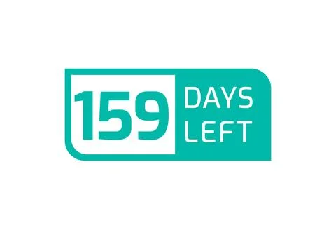 159 Days Left banner on white background, 159 Days Left to Go Stock Illustration