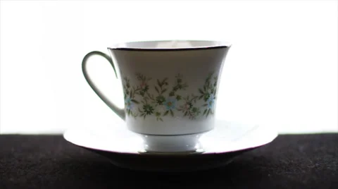 1591 Tea bag going into Tea Cup, Slow Motion Stock Footage 37853926