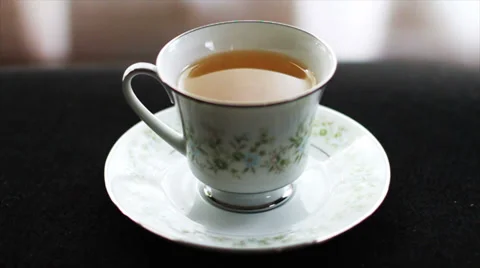1599 Tea in Tea Cup Stock Footage 37854392