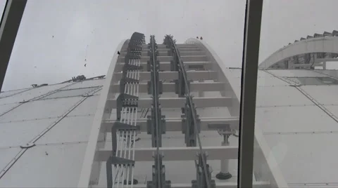 15s Ascending Skyview on Ericsson Globe Silent Stock Footage 46457343