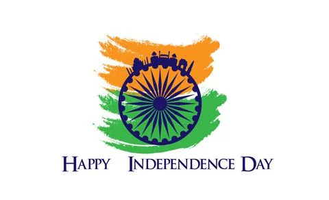 15th of August, Happy Indian Independence Day celebration greeting card with saf Stock Illustration