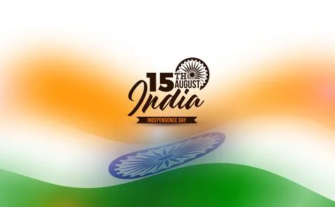 15th of August Independence Day of the India Illustration with Typography Letter Stock Illustration