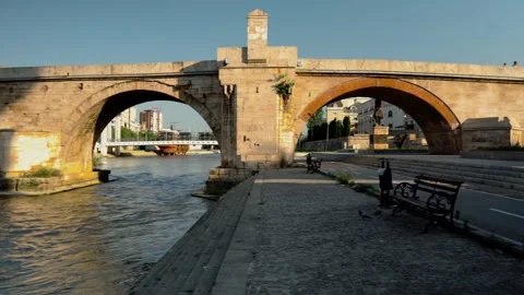 A 15th-century stone bridge Stock Footage 250015509