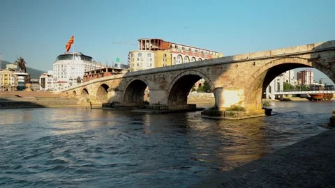 A 15th-century stone bridge Stock Footage 250015540