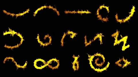 15x motion element splash and swoosh fire fx 3d pack Stock Footage 132821162