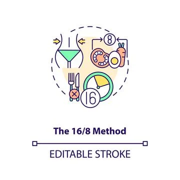 The 16-8 method concept icon Stock Illustration