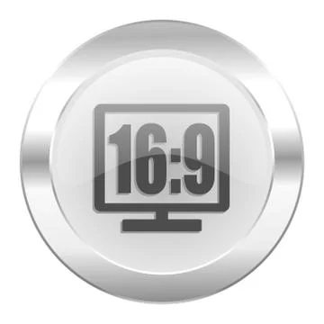 16 9 display chrome web icon isolated. Stock Illustration
