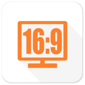 16 9 display flat icon Stock Illustration