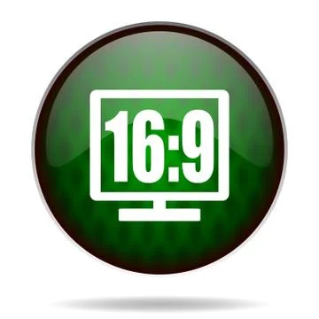 16 9 display green internet icon. Stock Illustration
