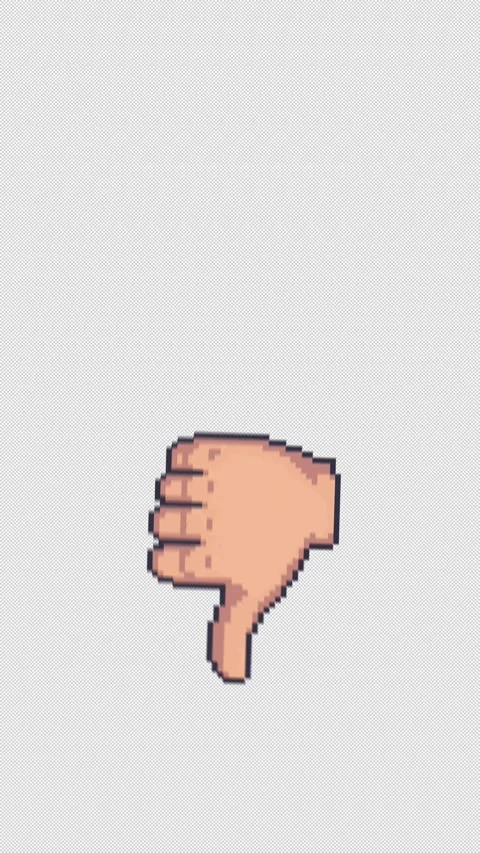 16 bit Dislike Icon Animation with Alpha Channel Stock Footage 342650404