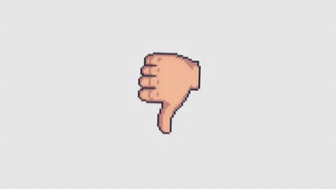 16 bit Thumbs Down Dislike Animation with Transparent Background Stock Footage 342648888