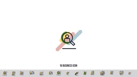 16 Business Icon After Effects stock