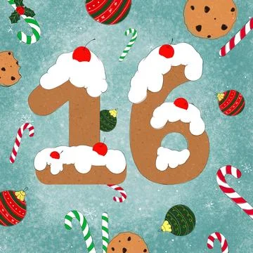 16 gingerbread figure  for postcards Stock Illustration