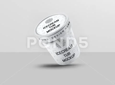 16 Ice Cream Tub Mock-Up PSD Template