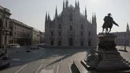 16 Milan Italy Covid-19 Epidemic Aerial View Duomo Square Stock Footage