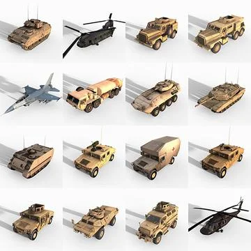 16 Military Vehicles ~ 3D Model ~ Download #91485682 | Pond5