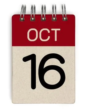 16 oct calendar Stock Illustration