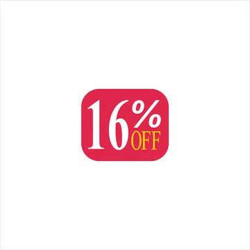 16 offer tag discount vector icon stamp on a white background Stock Illustration
