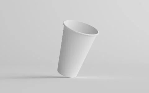 16 oz. Single Wall Paper Large Coffee Cup Mockup - One Cup. 3D Illustration Stock Illustration