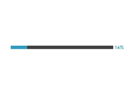 16 Percent loading icon, Progress bar vector illustration Illustrazione stock