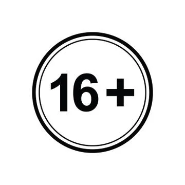 16 plus icon. black vector 16 + plus sign Stock Illustration