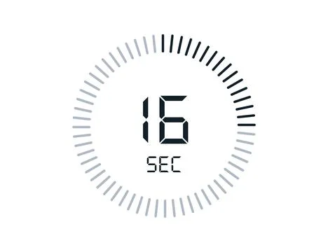 16 second timers Clocks, Timer 16 sec icon Stock Illustration