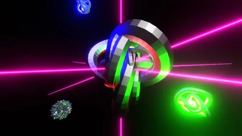 16 seconds disco moving knots lasers HD video Stock Footage 281856169