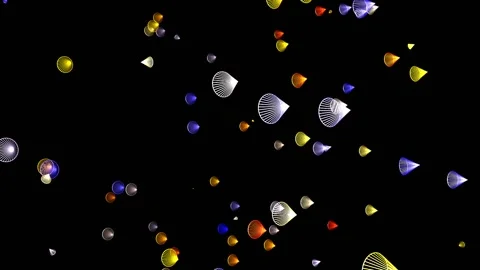16 seconds moving cone shapes on black background HD video Stock Footage 281926161