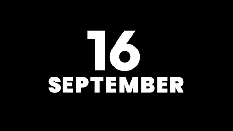 16 SEPTEMBER Text Animation Stock Footage 316542925