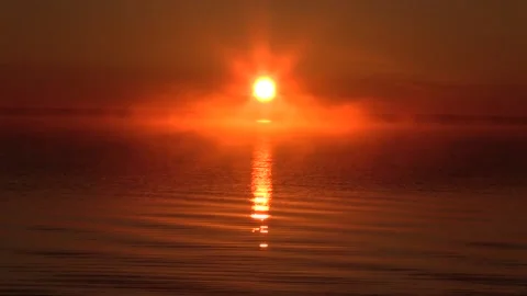 16. Sunrise on the river 3 Stock Footage 133960970