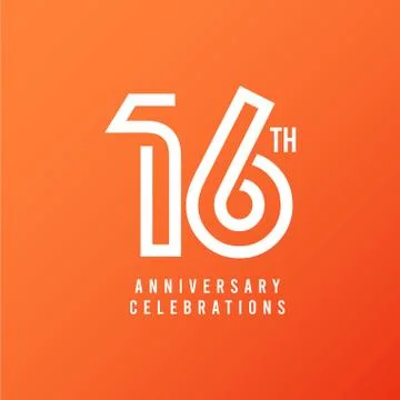 16 Th Anniversary Celebration Vector Template Design Illustration Stock Illustration