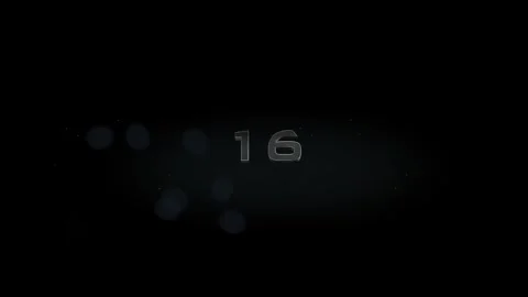 16 title metal text on black alpha channel background Stock Footage 295814224