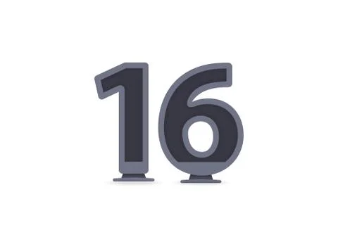 16 vector number design. For logo, brand label, design elements, corporate id 스톡 일러스트