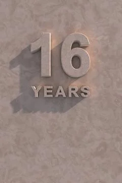 16 years 3d text Stock Illustration