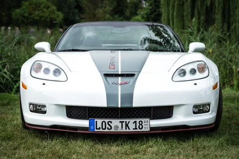 DIEDERSDORF,  GERMANY  -  AUGUST  21,  2021:  The  sports  car  Chevrolet  Corvette  Grand  Sport  Convertible.  The  exhibition  of  "US  Car  Classics". xkwx america,  american,  auto,  automobile,  automotive,  car,  classic,  design,  diedersdorf,  exhibition,  germany,  machine,  model,  style,  transport,  transportation,  us,  usa,  vehicle,  engine,  sports  car,  Chevrolet,  Corvette,  Grand  Sport,  Convertible,  cabrio,  cabriolet,  2-door,  c6,  front,  GM,  General  Motors,  muscle  car
