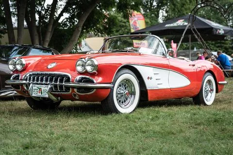 DIEDERSDORF,  GERMANY  -  AUGUST  21,  2021:  The  sports  car  Chevrolet  Corvette  (C1),  1960.  The  exhibition  of  "US  Car  Classics". xkwx america,  american,  ancient,  antique,  auto,  automobile,  automotive,  car,  classic,  design,  diedersdorf,  exhibition,  germany,  machine,  model,  nostalgia,  old,  oldtimer,  retro,  style,  transport,  transportation,  us,  usa,  vehicle,  engine,  sports  car,  exterior,  Chevrolet,  Corvette,  Convertible,  cabrio,  cabriolet,  2-door,  c1,  Vette,  muscle  car,  vintage
