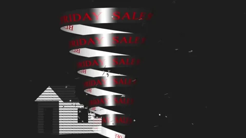 161 Animation Text Motion Graphics Black Friday v52 库存影片 143031010