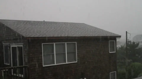 1629 Storm at Beach with House  Stock Footage 38044119